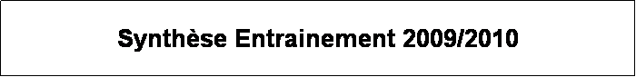 Zone de Texte: Synthse Entrainement 2009/2010